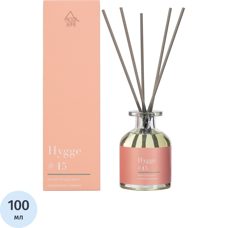 Изображение товара Аромадиффузор Arida Home Hygge №15 сандаловое дерево 100 мл для дома и офиса