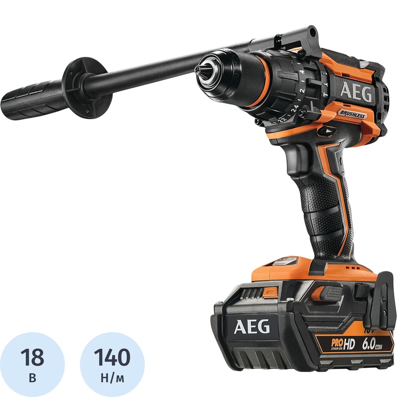 Изображение товара Дрель-шуруповерт ударная аккумуляторная AEG BSB18BL LI-602C бесщёточная 18 В 2x6 Ач Li-ion с ЗУ в кейсе (4935464100) Изображение товара Дрель-шуруповерт ударная аккумуляторная AEG BSB18BL LI-602C бесщёточная 18 В 2x6 Ач Li-ion с ЗУ в кейсе (4935464100)