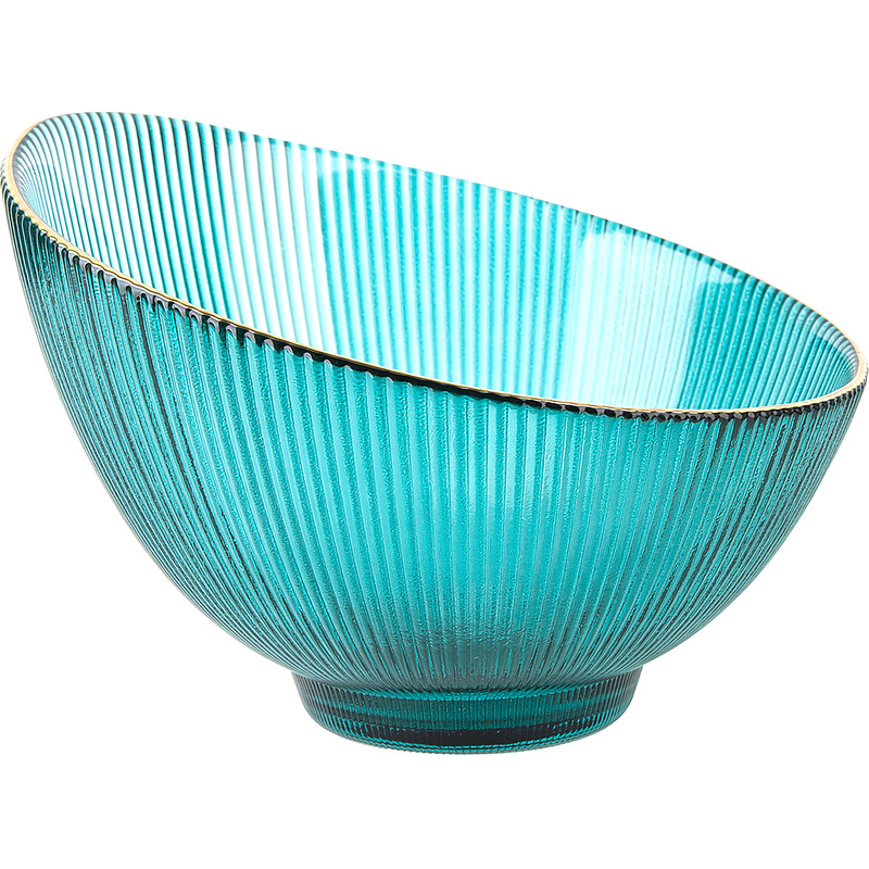 Изображение товара Стеклянный салатник Nouvelle Home Frost Stripe 650 мл бирюзовый