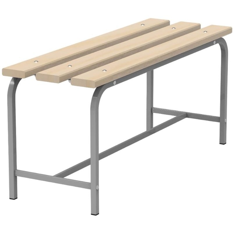 Изображение товара Скамья Титан Мета СТ натуральный деревянная для раздевалок сталь серый