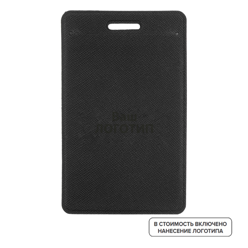 Изображение товара Вертикальный бейдж Devon для пропуска 104x63 мм черный с тиснением