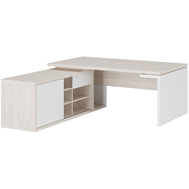 Изображение товара Стол руководителя офисный угловой Zion T 104 из ЛДСП с тумбой