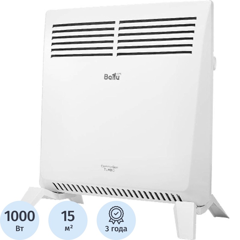Изображение товара Конвектор Ballu Camino Eco Turbo BEC/EMT-1000 белый (1000 Вт, с терморегулятором, НС-1166353)