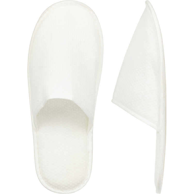 Изображение товара Тапочки одноразовые флисовые закрытый мыс подошва 4 мм белые (160 пар в упаковке, А1)