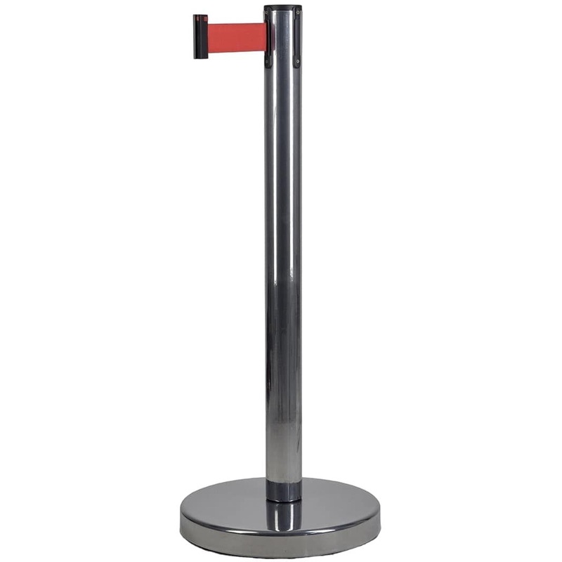 Изображение товара Стойка с лентой BSLN-327635 (хромированный, красная лента 5 м)
