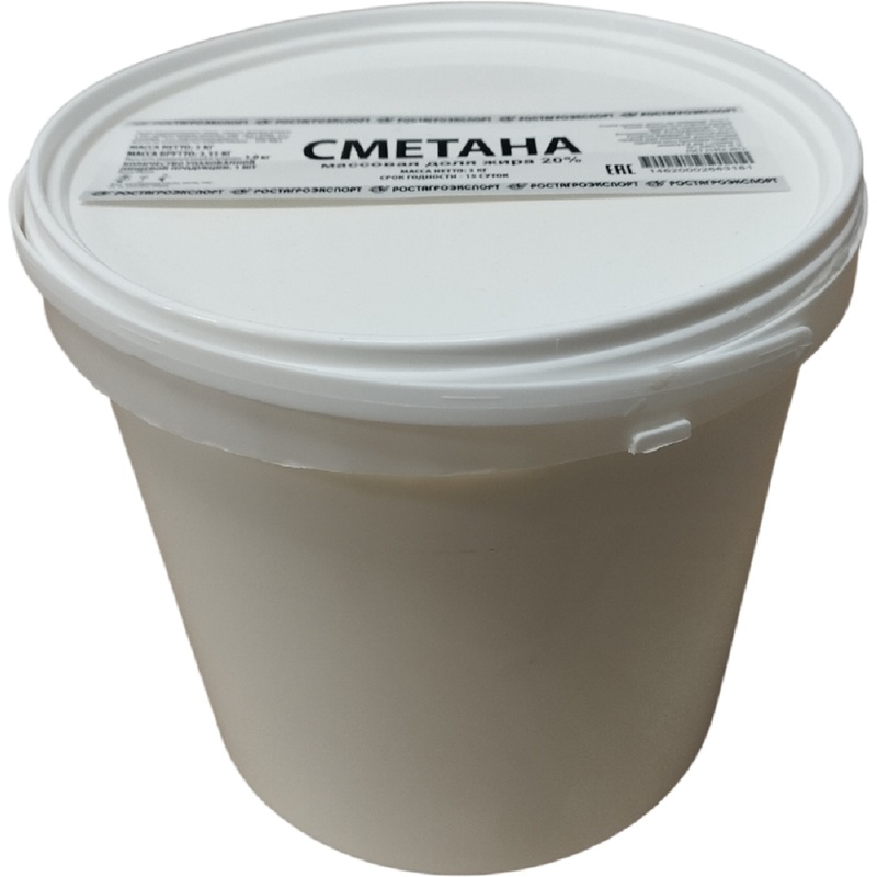 Изображение товара Сметана Ростагроэкспорт 20% 3 кг