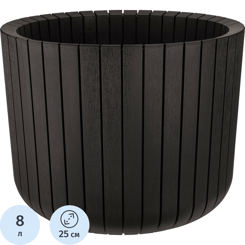 Изображение товара Кашпо М-пластика Шато 8 л коричневый ротанг (20x25 см)