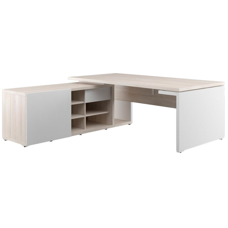 Изображение товара Стол руководителя письменный Zion ZIO28510821 с тумбой левый дуб светлый