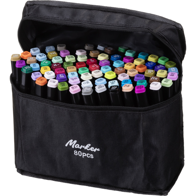 Изображение товара Набор маркеров для скетчинга McBasir двухсторонние 80 цветов