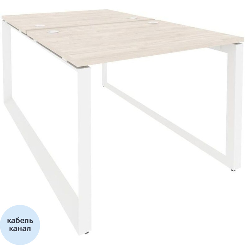 Изображение товара Рабочая станция на 2 рабочих места ONIX O.MO-D.RS-2.1.8 денвер светлый/белый