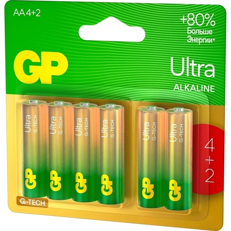 Изображение товара Батарейка ААА мизинчиковая GP Ultra (6 штук в упаковке)