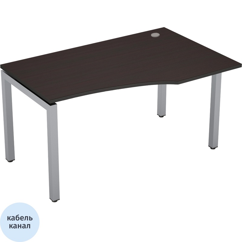 Изображение товара Эргономичный правый стол Avance 6М.523 венге алюминий матовый 1400х900х750 мм