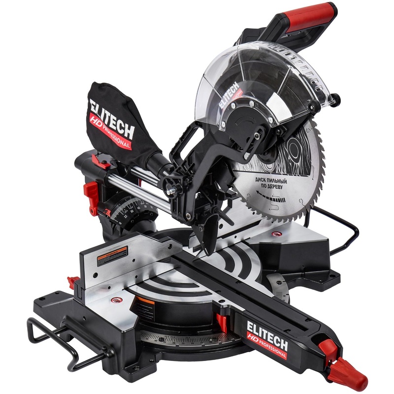 Изображение товара Пила торцовочно-усовочная Elitech HD MS 2030C профессиональная 2000Вт диск 305мм