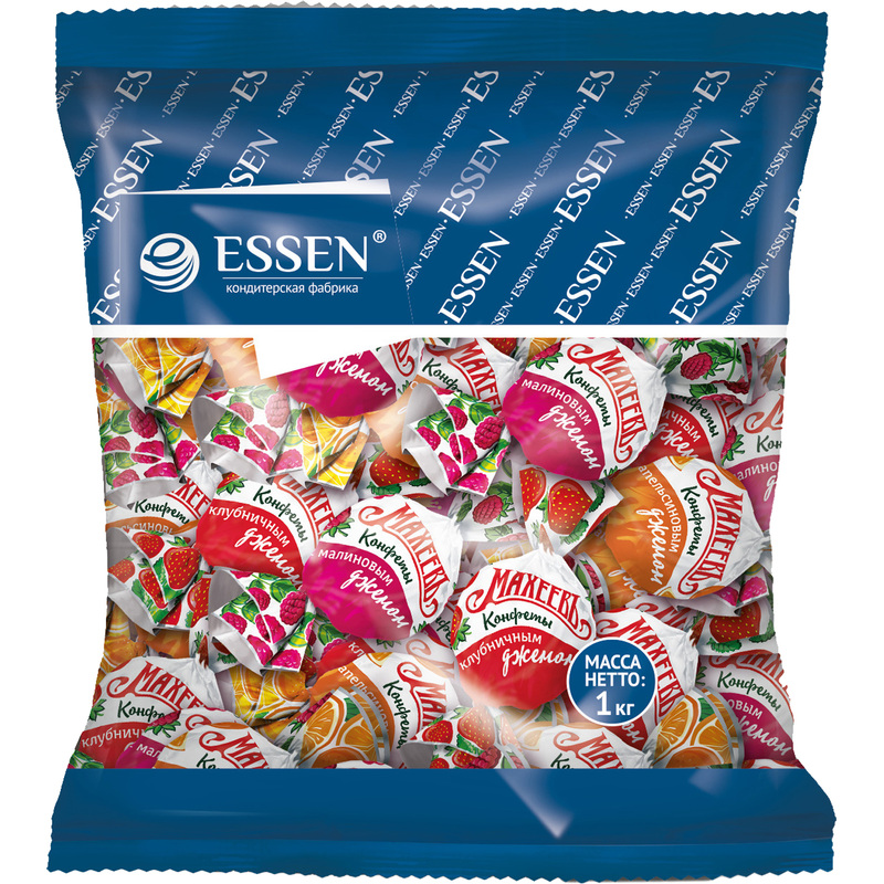 Изображение товара Конфеты Махеевъ с джемом клубника, малина, апельсин 1 кг