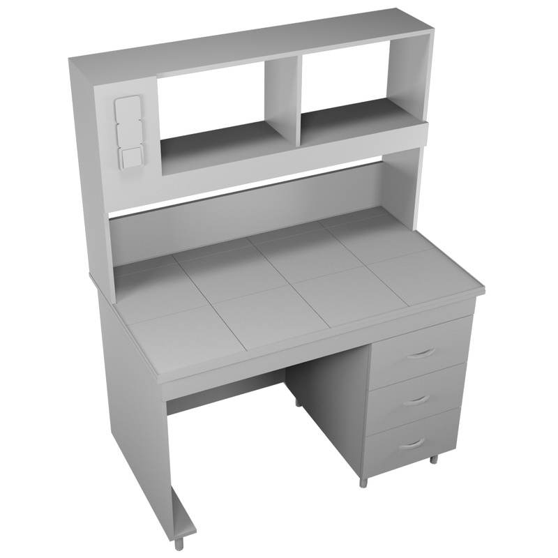 Изображение товара Лабораторный пристенный стол НВ-1200 ПК с надстройкой и электроснабжением