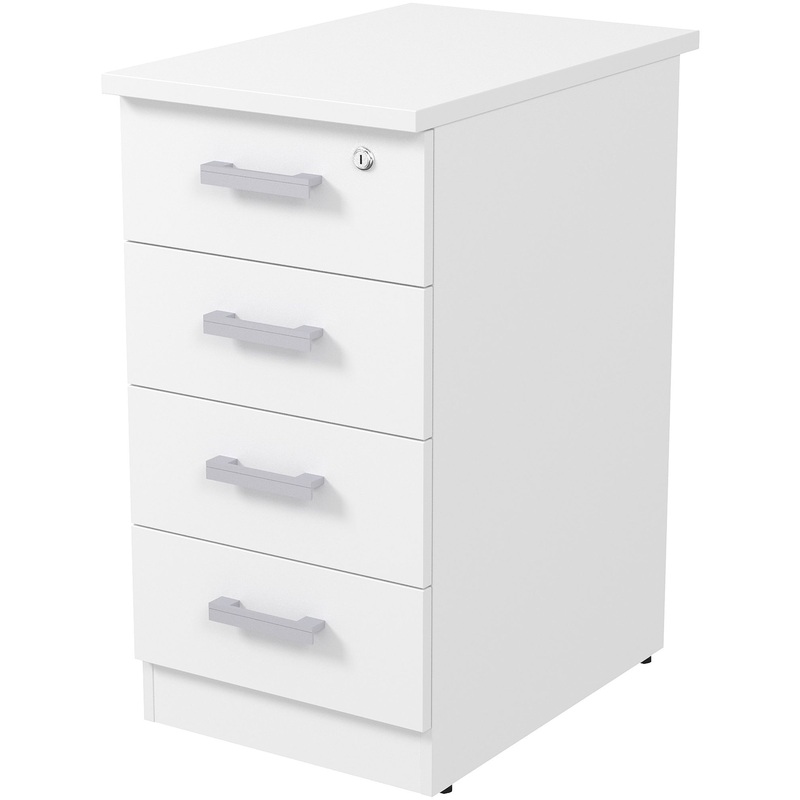 Изображение товара Тумба приставная 2ТЗ.002.3 белая с 4 ящиками замком для хранения