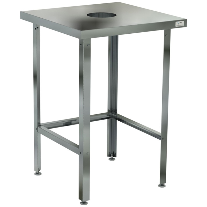 Изображение товара Стол для сбора пищевых отходов Кобор СПО-60/60 (серый, 600х600х870 мм)