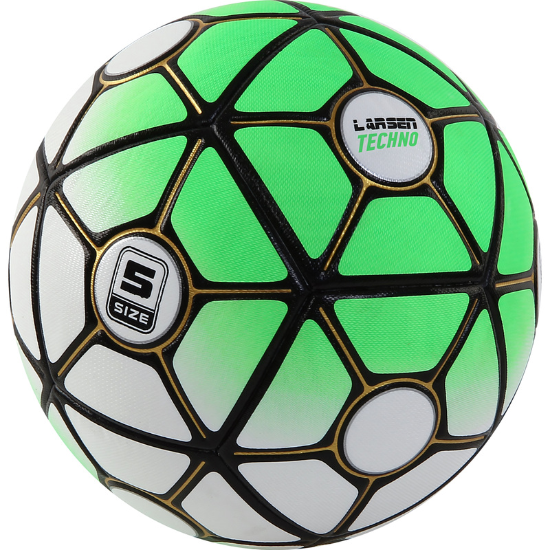 Изображение товара Мяч футбольный Larsen Techno Green №5 зеленый/белый