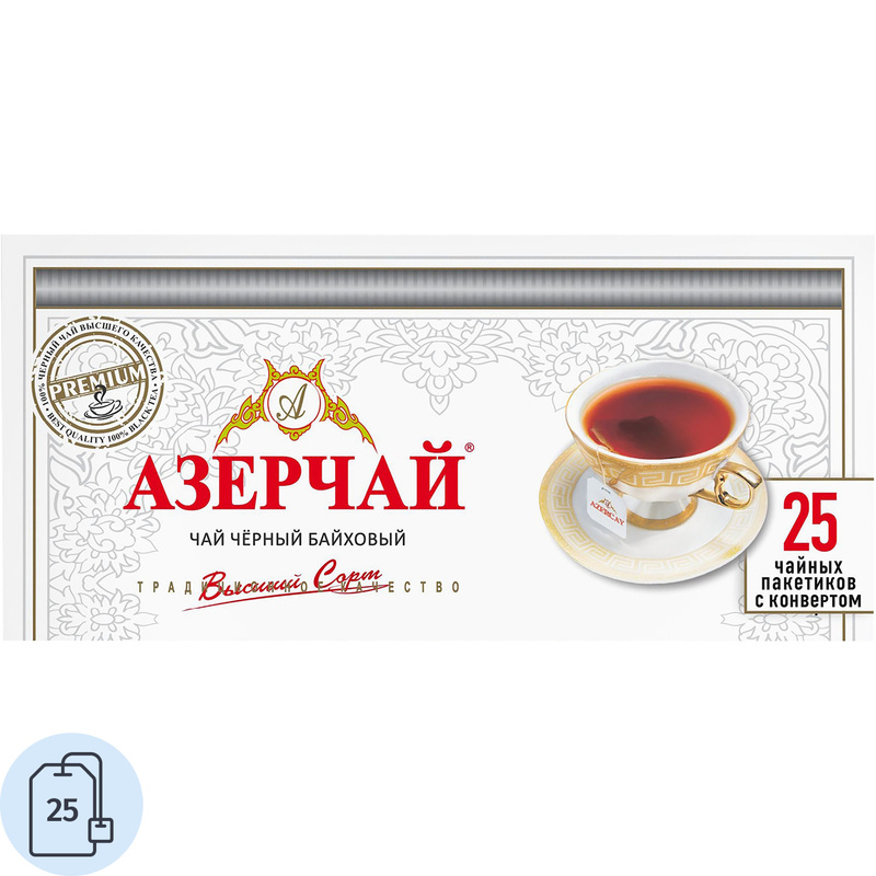 Изображение товара Чай черный Азерчай Премиум 25 пакетиков классический вкус