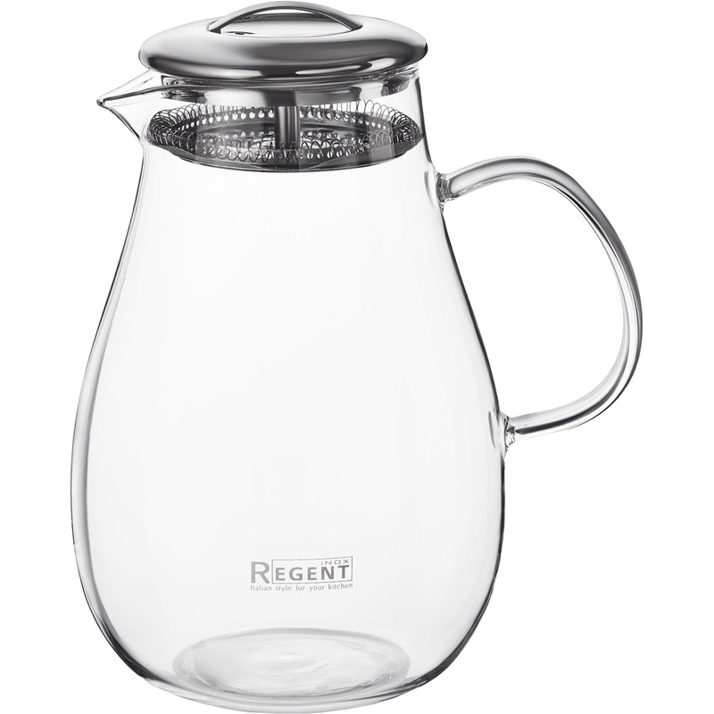 Изображение товара Кувшин Regent inox Linea Franco 1800 мл с фильтр-ситечком из нержавеющей стали