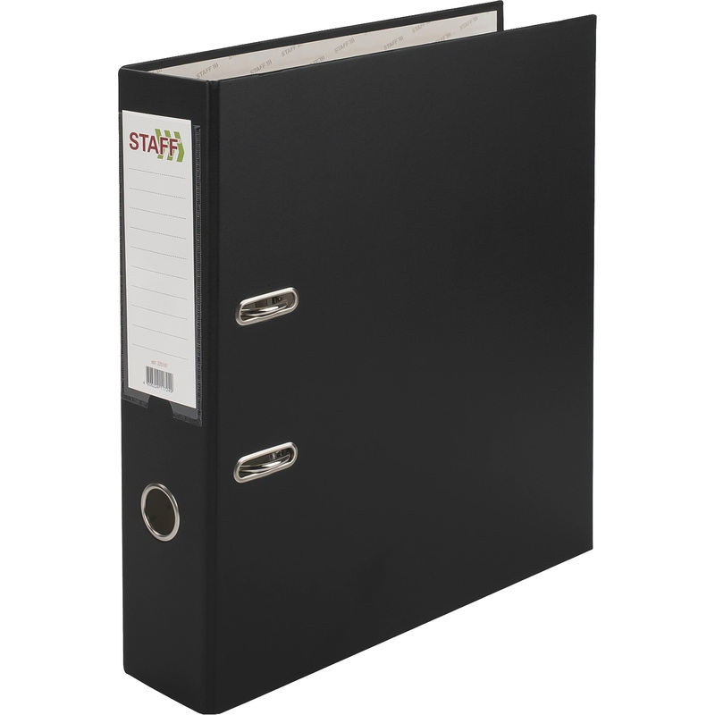 Изображение товара Папка-регистратор Staff Manager 70 мм чёрная ПВХ/бумага