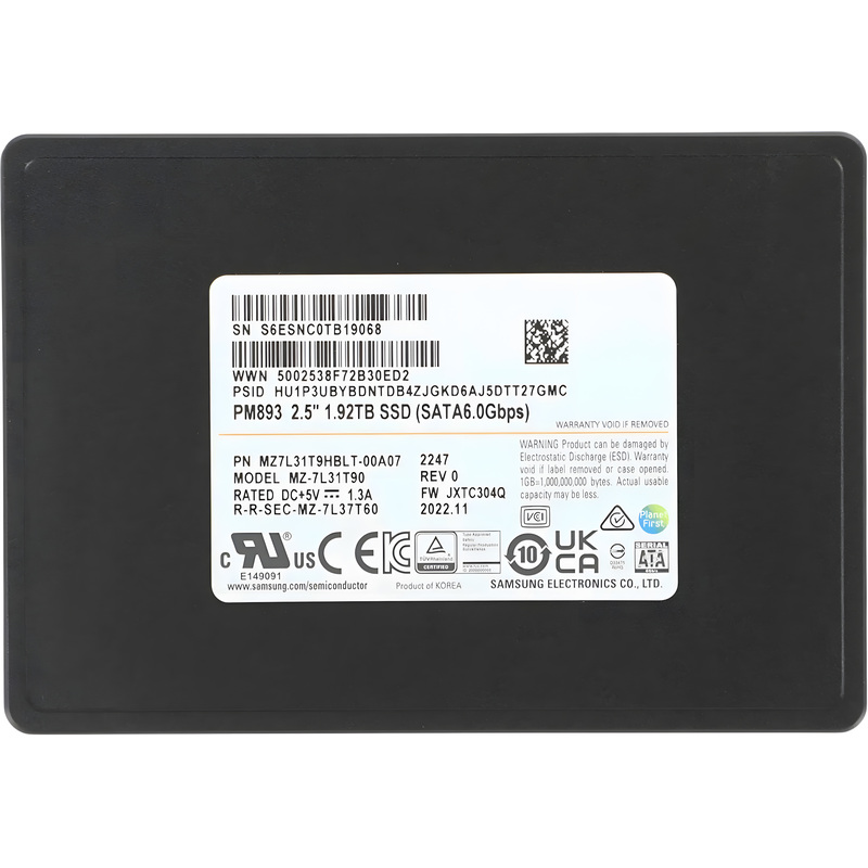 Изображение товара SSD накопитель Samsung PM893 1.92 ТБ (MZ7L31T9HBLT-00A07)