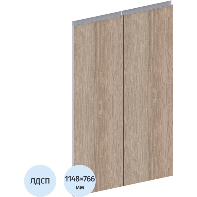 Изображение товара Двери средние Vita из ЛДСП дуб сонома 766x1148 мм комплект 2 шт