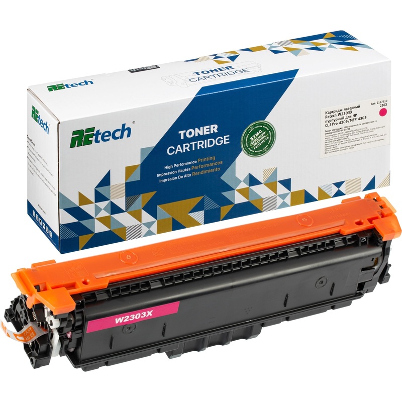Изображение товара Лазерный картридж Retech W2303X для HP пурпурный совместимый