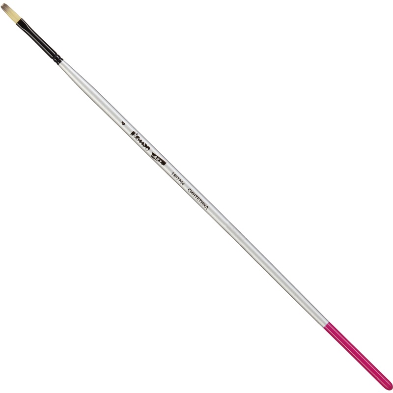 Изображение товара Кисть художественная Комус Арт плоская №4 синтетика средней жесткости