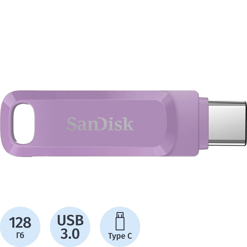 Изображение товара Флешка USB 3.0 128 ГБ Sandisk Ultra Dual Drive Go с разъемами USB Type-C и USB Type-A