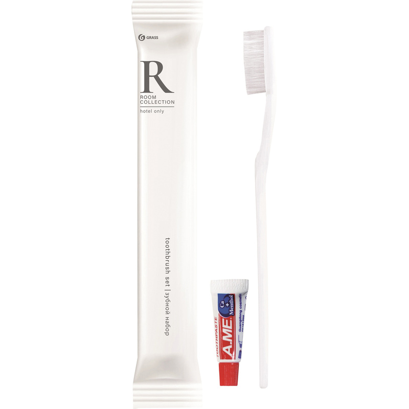 Изображение товара Набор зубной Grass Room флоупак 200 шт зубная щётка и паста в индивидуальной упаковке