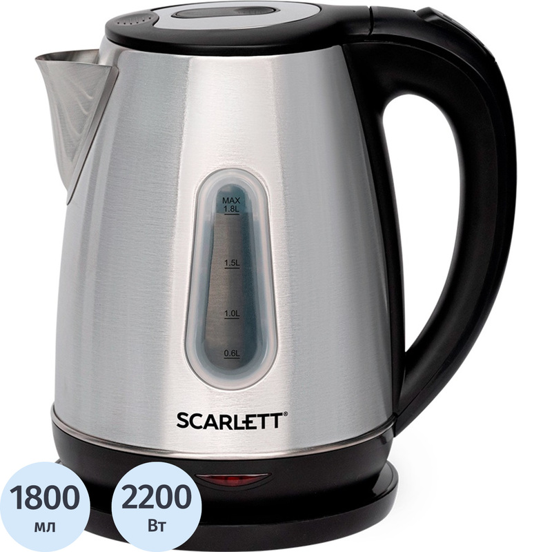 Изображение товара Электрический чайник Scarlett SC-EK21S36 серебристый 1800 мл 2200 Вт