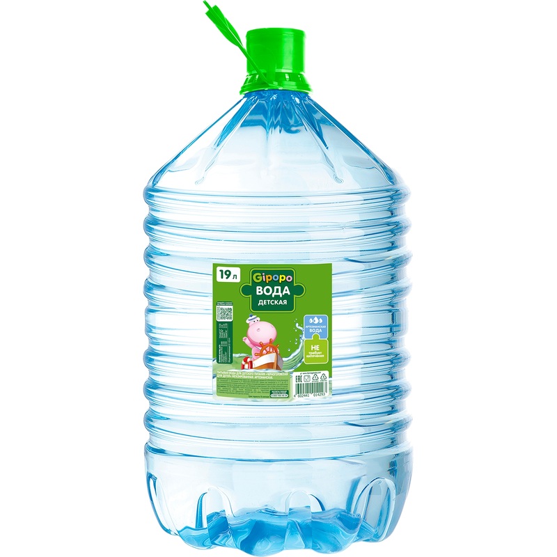 Изображение товара Вода Gipopo детская 19 л с ручкой, натуральная, безопасная для ребенка