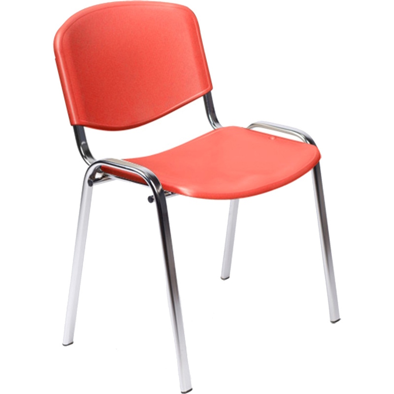 Изображение товара Стул офисный Easy Chair Изо красный пластиковый металл хромированный