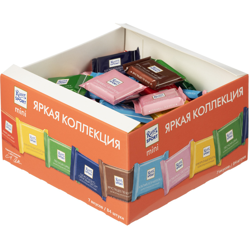 Изображение товара Шоколад Ritter Sport Bunter Mix ассорти мини шоколадки 84 шт по 16.67 г Германия