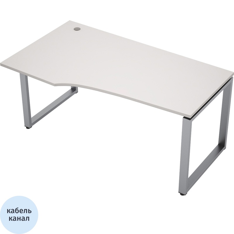 Изображение товара Эргономичный левый стол Avance 6М-О.620 белый алюминий 1600x900 мм