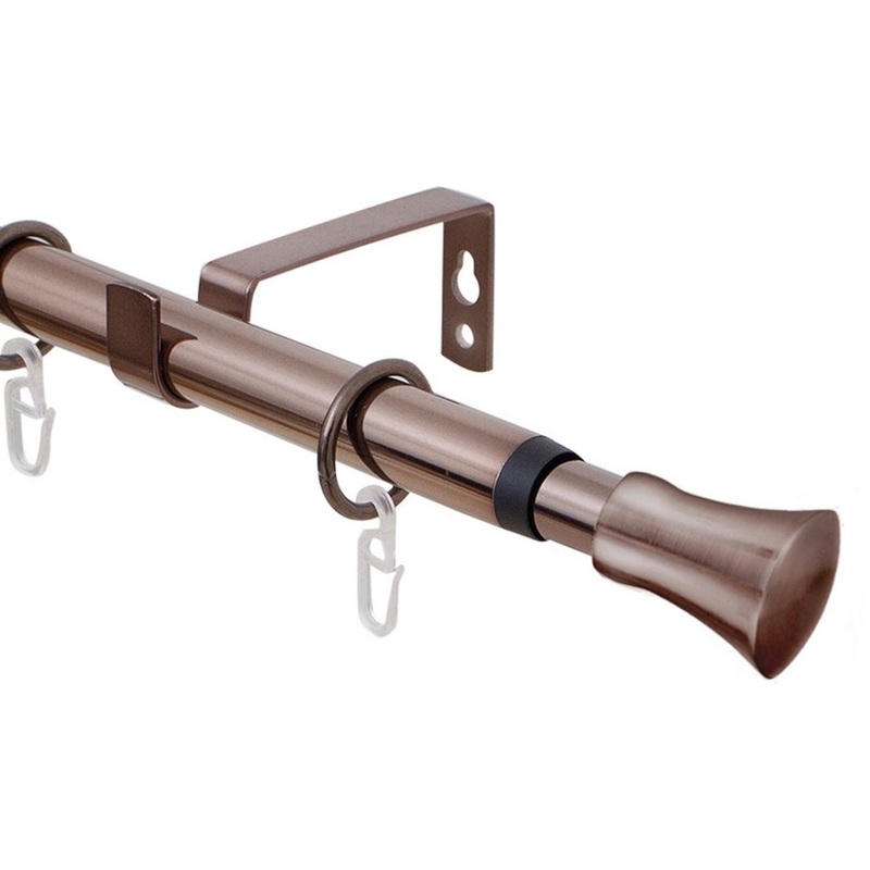 Изображение товара Телескопический карниз для штор Гиро цвет коньяк длина 160-320 см металлический