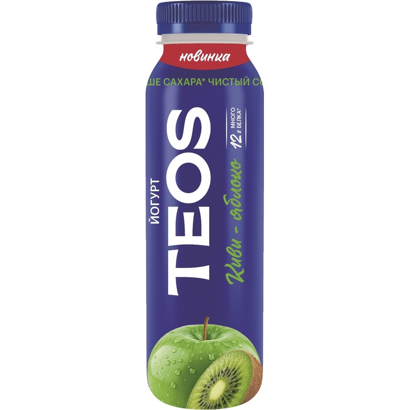 Изображение товара Питьевой йогурт TEOS киви-яблоко 1.8% 260 г натуральный фруктовый вкус
