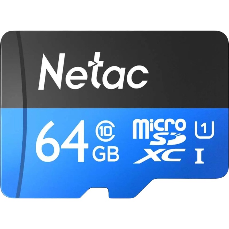 Изображение товара Карта памяти 64 ГБ micro SDXC Netac P500 UHS-I U1 адаптер
