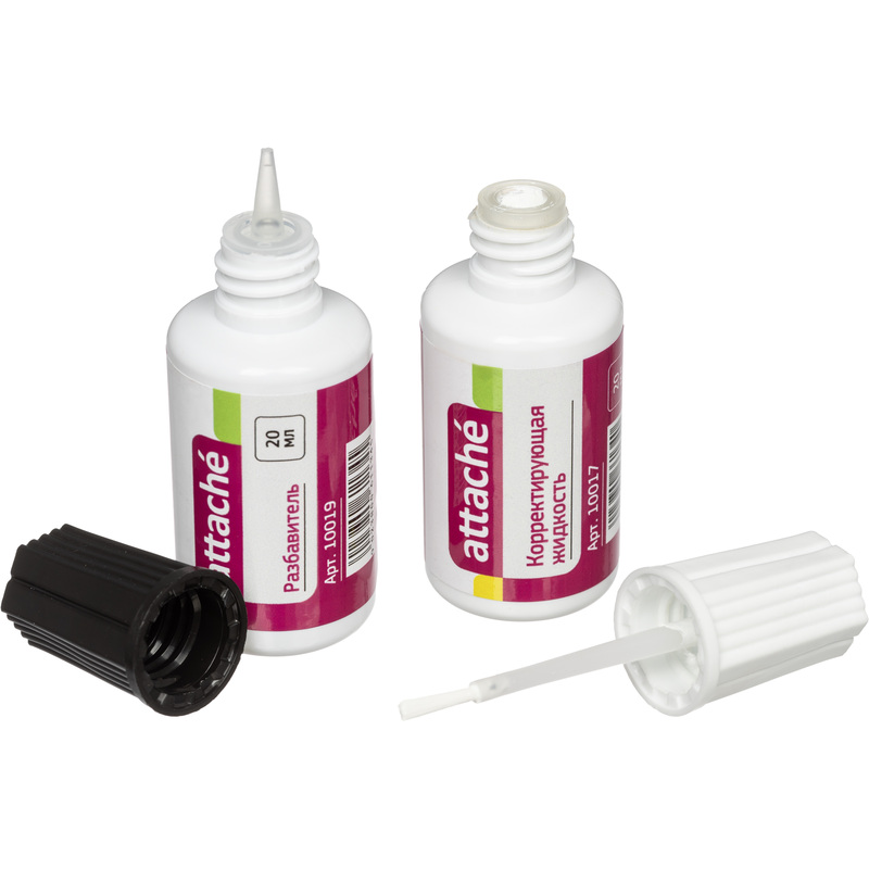 Изображение товара Набор корректирующей жидкости Attache 2x20 мл быстросохнущая и разбавитель