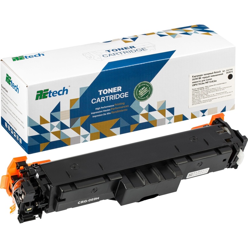 Изображение товара Лазерный картридж Retech 069H BK для Canon повышенной ёмкости совместимый чёрный