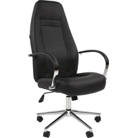 Кресло для руководителя Комус Мебель Easy Chair 555 чёрное  (экокожа,    металл)