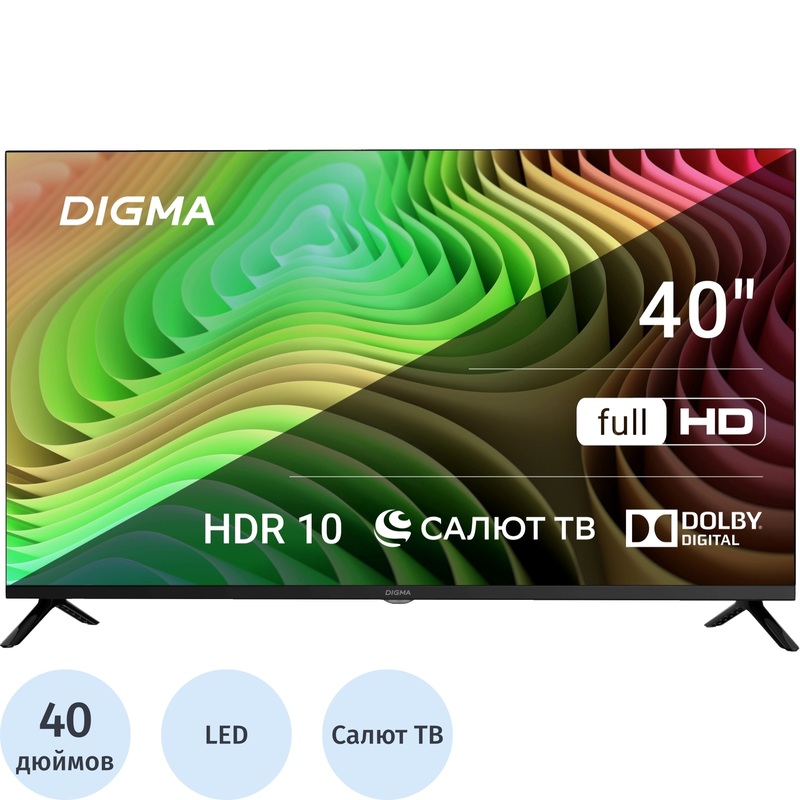 Изображение товара Телевизор 40 дюймов Digma DM-LED40SBB36 Full HD Smart TV Wi-Fi Bluetooth