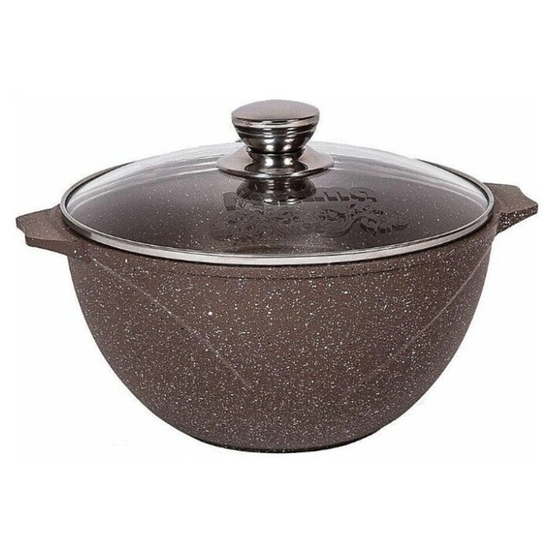 Изображение товара Казан алюминиевый Мечта Гранит 4 л коричневый с антипригарным покрытием