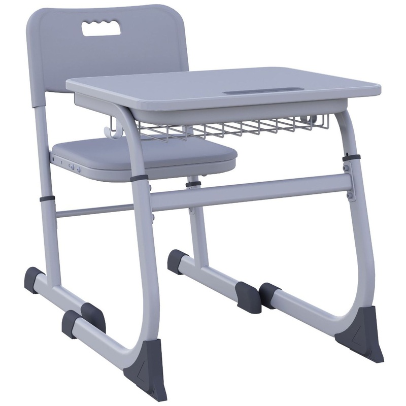 Изображение товара Комплект детский одноместный Smarty парта со стулом регулируемые (серый, рост 3-5)