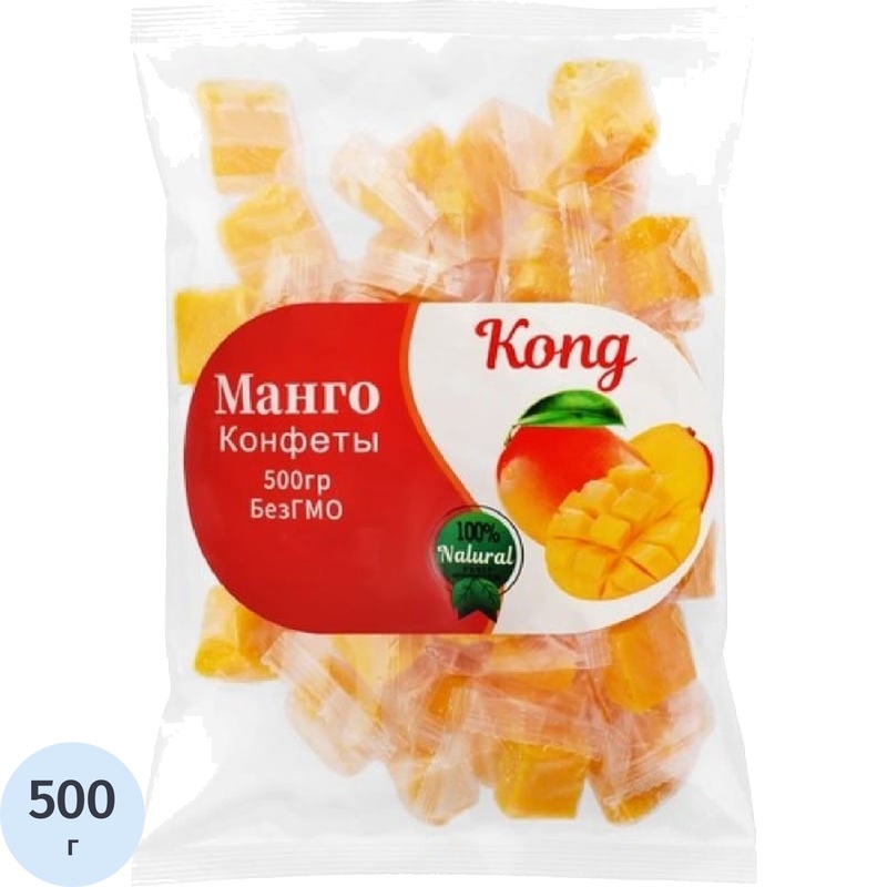 Изображение товара Цукаты KONG манго кубики 500 г натуральный сухофрукт полезный продукт