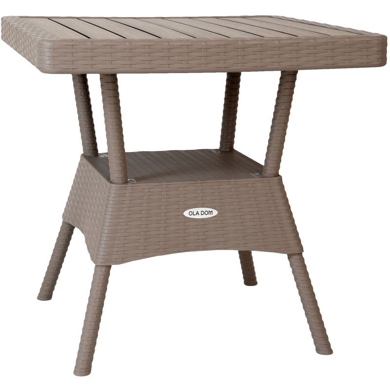Изображение товара Стол Rattan Ola Dom серый (пластик, 760х755х745 мм)