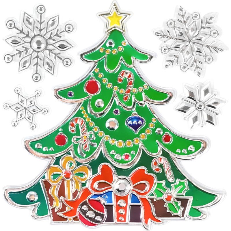 Изображение товара Новогодняя наклейка Miland ёлочка 18x18 см с 3D эффектом для окон и стен