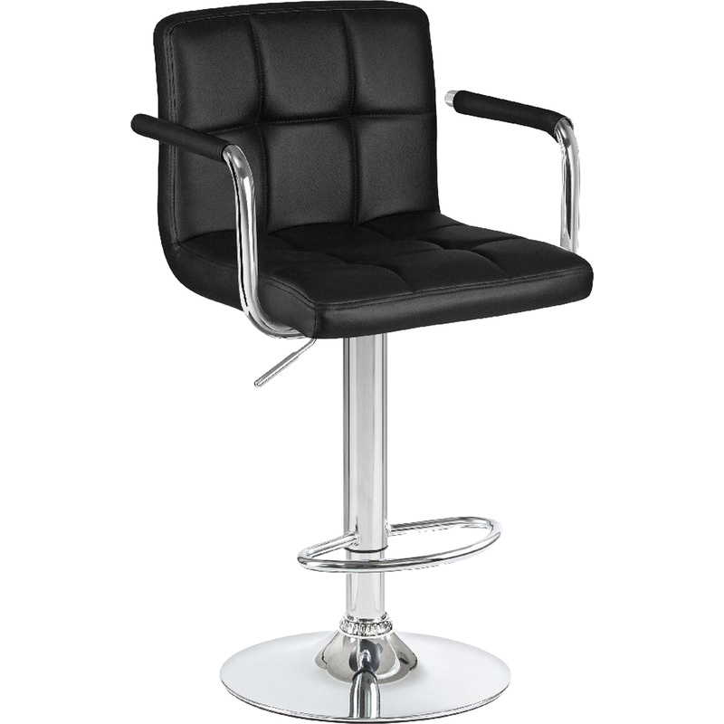 Изображение товара Стул барный Dobrin Kruger arm черный/хромированный