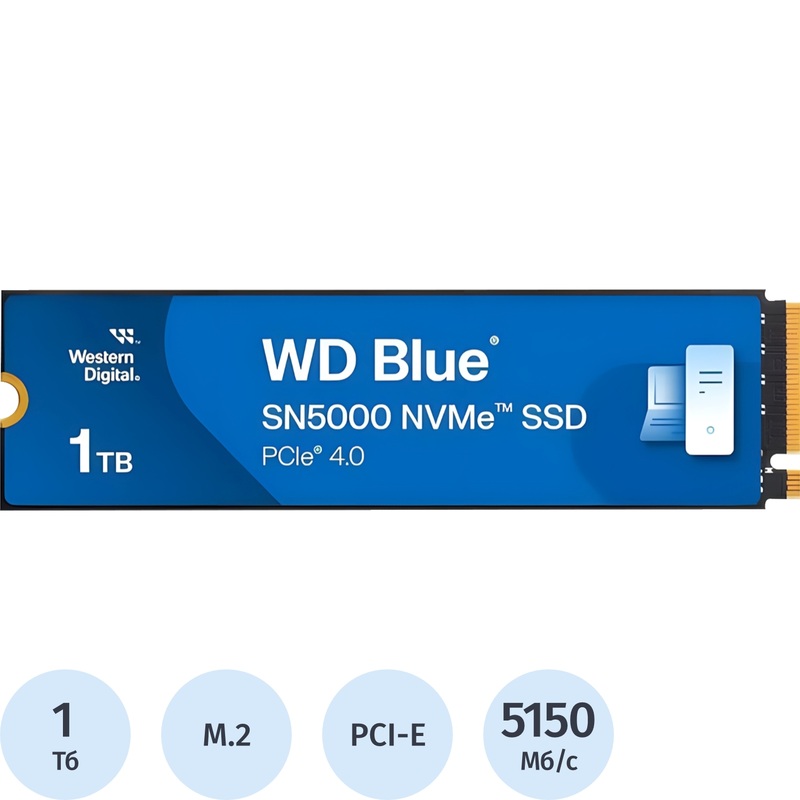 Изображение товара SSD накопитель Western Digital Blue SN5000 1ТБ M.2 PCI-E NVMe 3D NAND